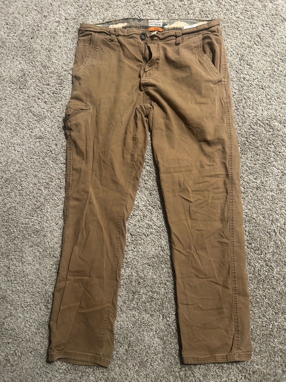 Men's Casual Straight-Leg Tan Chinos